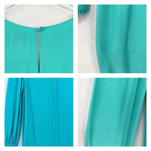 KATE SPADE Dress Womens 2 Turquoise Cordette Crepe Shift Giverny Blue Mini Short - Picture 12 of 16